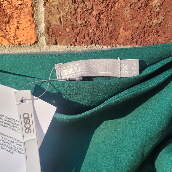 NWT Emerald-green Asos Wrap Skirt - Picture 2 of 4